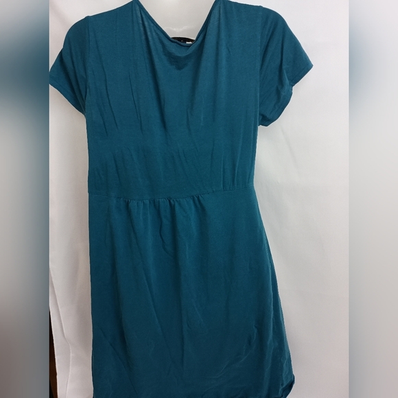 BANANA REPUBLIC Green Turquoise Flutter Sleeve Dress Tie Front SzM(#1,513) - Picture 5 of 8